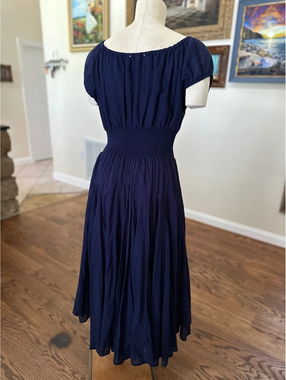 Navy Blue Cotton Philosophy Dress Size L